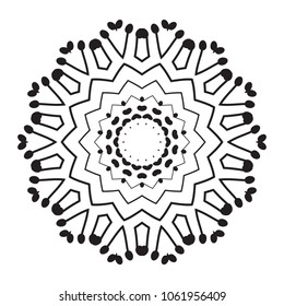 Vector Mandala Frame. Christmas Snowflake Illustration. Flower Background