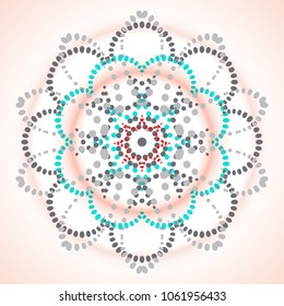 Vector Mandala Frame. Christmas Snowflake Illustration. Flower Background