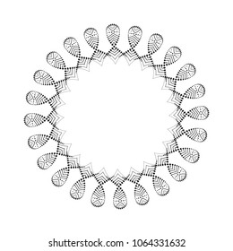 Vector Mandala Frame. Christmas Snowflake Illustration. Flower Background