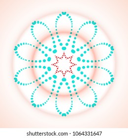 Vector Mandala Frame. Christmas Snowflake Illustration. Flower Background