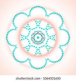 Vector Mandala Frame. Christmas Snowflake Illustration. Flower Background