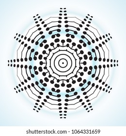 Vector Mandala Frame. Christmas Snowflake Illustration. Flower Background