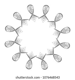 Vector Mandala Frame. Christmas Snowflake Illustration. Flower Background