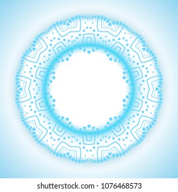 Vector Mandala Frame. Christmas Snowflake Illustration. Flower Background