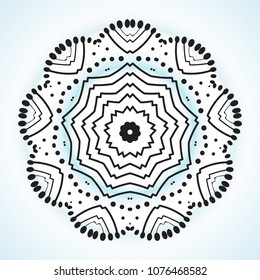 Vector Mandala Frame. Christmas Snowflake Illustration. Flower Background
