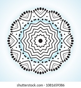 Vector Mandala Frame. Christmas Snowflake Illustration. Flower Background