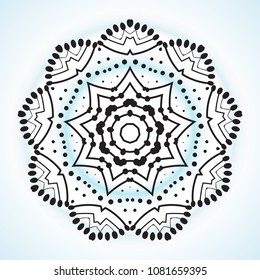 Vector Mandala Frame. Christmas Snowflake Illustration. Flower Background