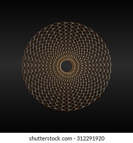 Vector mandala in gold. Eps 10.