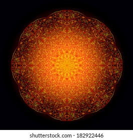 Vector mandala. Golden ornament.