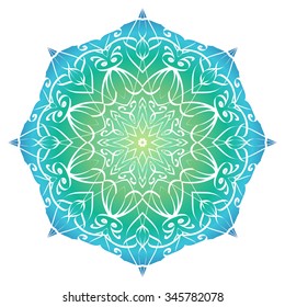 Vector mandala with a gradient background for your creativity