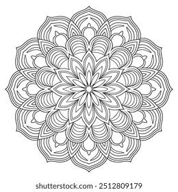 vector mandala hand drawn flower	