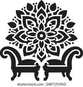 vector mandala illustration black image
