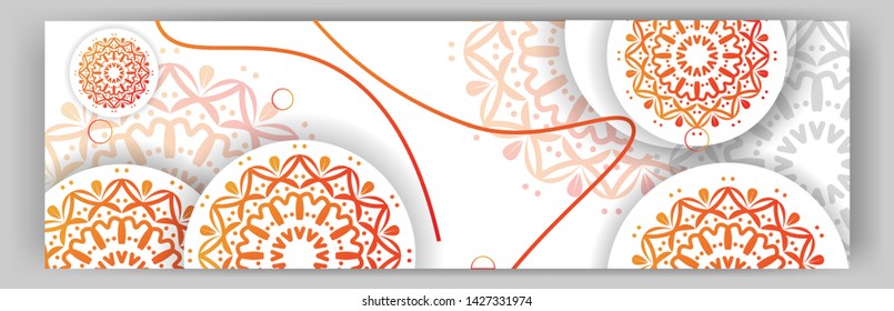 Vector Mandala Illustration. Vector illustration for congratulation or invitation. Vector Template Banner. Vector For Cover