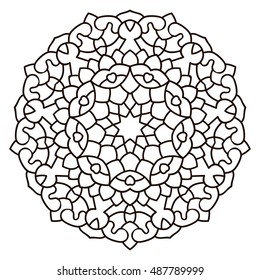 Vector mandala, India ornament. Ethnic symmetrical pattern on white background