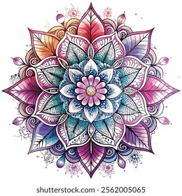 Vector mandala inspired ethnic art, patterned . Hand drawn illustration. Invitation element. Tattoo, astrology, alchemy, boho and magic symbol.