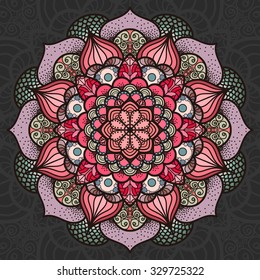 Vector mandala. Islam, Arabic, Indian, ottoman motifs. 