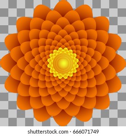 Vector Mandala isolated. Vector illustration. Abstract flower on transparent background.