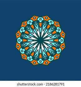 Vector Mandala isolated on mono-color background design. luxury ornamental mandala. Decorative mandala for print, poster, cover, banner, wedding card. Ornamental round pattern with many details