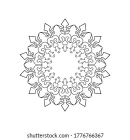 Vector mandala isolated on white background. Outline Mandala for Coloring Books and Coloring Pages.