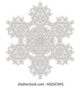 Vector Mandala Isolated on White Background. Round Ornament