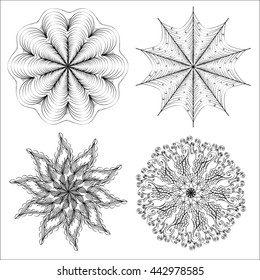 Vector mandala isolated on white background round floral pattern