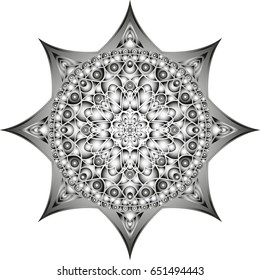 Vector Mandala isolated on white background. Vector illustration. Islam, Arabic, Indian, ottoman motifs. Boho style illustration. Mandala Cloth design, wallpaper, wrapping.