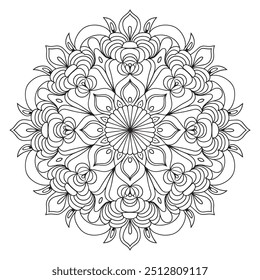 vector mandala line art design