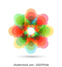 Vector mandala logo. Colorful logo. Can be used for web pages, identity style, printing, textile, cards, etc.