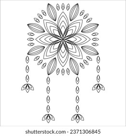 Vector mandala lotus tattoo.design for interior design, textile patterns, textures, posters, package, wrappers, gifts, tatoo idea, etc. Eps 10