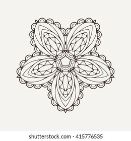 Vector mandala. Mehndi lace tattoo. Oriental weave. The circular pattern.