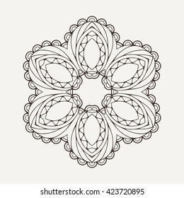 Vector mandala. Mehndi lace tattoo. Oriental weave. The circular pattern.