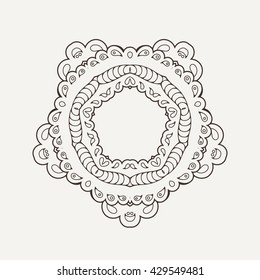 Vector mandala. Mehndi lace tattoo. Oriental weave. The circular pattern.