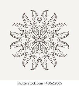 Vector mandala. Mehndi lace tattoo. Oriental weave. The circular pattern.