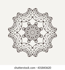 Vector mandala. Mehndi lace tattoo. Oriental weave. The circular pattern.