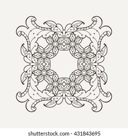 Vector mandala. Mehndi lace tattoo. Oriental weave. The circular pattern.
