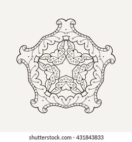 Vector mandala. Mehndi lace tattoo. Oriental weave. The circular pattern.