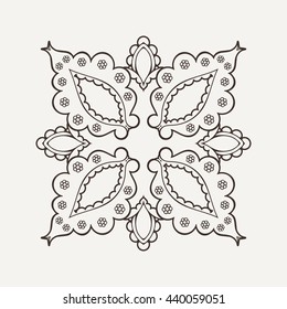 Vector mandala. Mehndi lace tattoo. Oriental weave. The circular pattern.