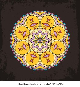 Vector mandala. Mehndi lace tattoo. Oriental weave. The circular pattern.