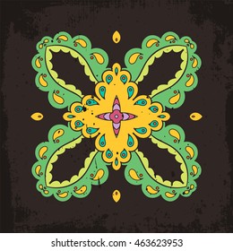 Vector mandala. Mehndi lace tattoo. Oriental weave. The circular pattern.