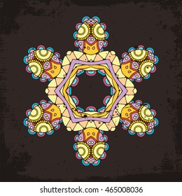 Vector mandala. Mehndi lace tattoo. Oriental weave. The circular pattern.