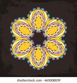 Vector mandala. Mehndi lace tattoo. Oriental weave. The circular pattern.