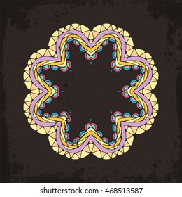 Vector mandala. Mehndi lace tattoo. Oriental weave. The circular pattern.