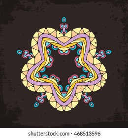 Vector mandala. Mehndi lace tattoo. Oriental weave. The circular pattern.
