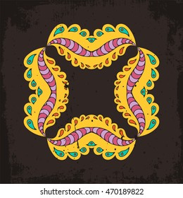Vector mandala. Mehndi lace tattoo. Oriental weave. The circular pattern.
