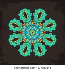 Vector mandala. Mehndi lace tattoo. Oriental weave. The circular pattern.