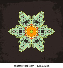 Vector mandala. Mehndi lace tattoo. Oriental weave. The circular pattern.
