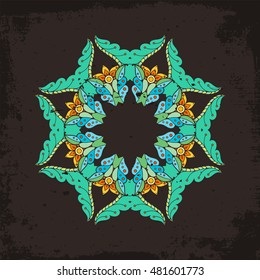 Vector mandala. Mehndi lace tattoo. Oriental weave. The circular pattern.