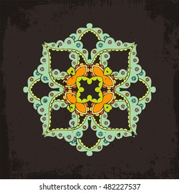 Vector mandala. Mehndi lace tattoo. Oriental weave. The circular pattern.
