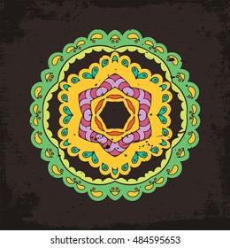 Vector mandala. Mehndi lace tattoo. Oriental weave. The circular pattern.