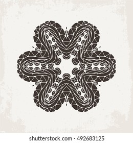 Vector mandala. Mehndi lace tattoo. Oriental weave. The circular pattern.